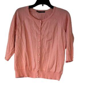 Maurice's Peach Short Sleeve Cardigan - Large